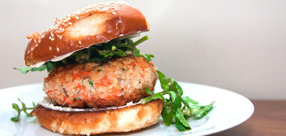 Gluten Free Fresh Wild Salmon Burgers with Quinoa